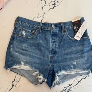 Levi's Distressed Blue Jean Shorts